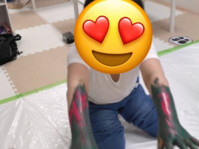 4月5日☆toiro小田原☆絵の具遊びをしたよ♬ oda 400x300 - 4月5日☆toiro小田原☆絵の具遊びをしたよ♬